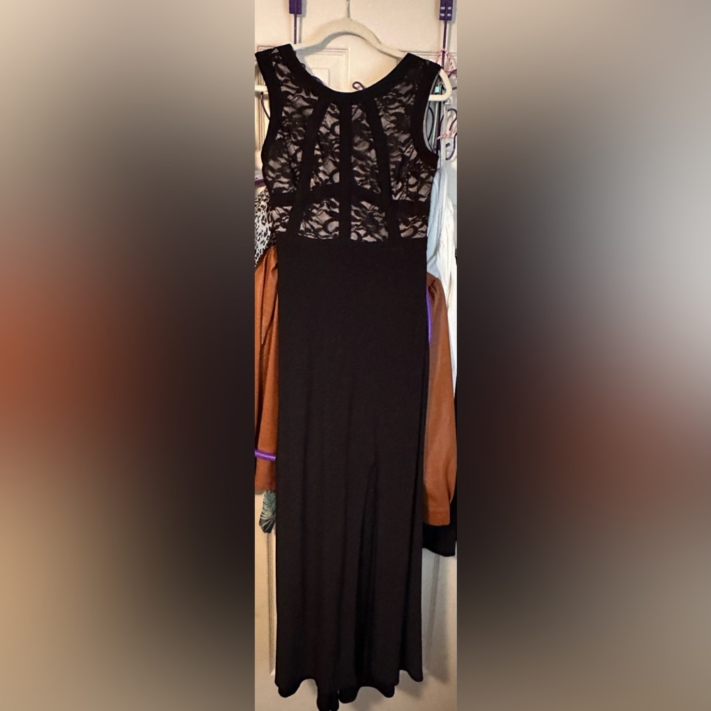 Black dress with lace top